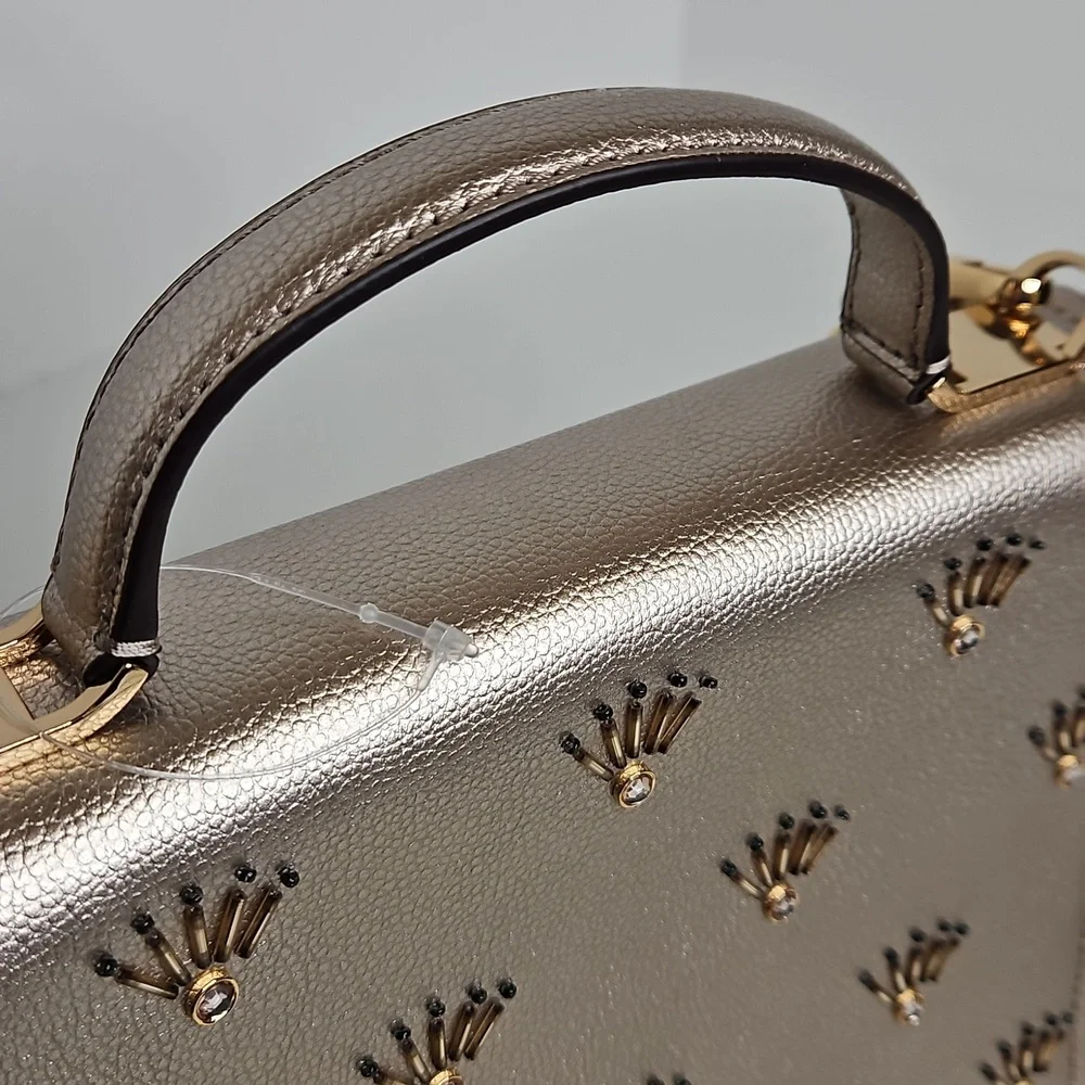 Kate Spade Patterson Drive Embellished Maisie Metallic Blush Crossbody Bag - Picture 10 of 11